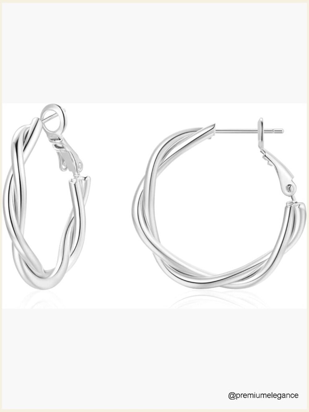 14K Gold Sterling Silver Chunky Twisted Hoop Earrings Hypoallergenic